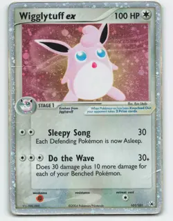 2004 Pokemon, Hidden Legends, #101/101 Wigglytuff EX, Holo Ultra Rare - Image 1
