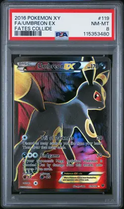 2016 POKEMON XY FATES COLLIDE UMBREON EX #119 PSA 8 NM #115353480 - Image 1