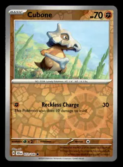 Cubone 72/142 Common Stellar Crown Pokemon Reverse Holo Near Mint - Image 1