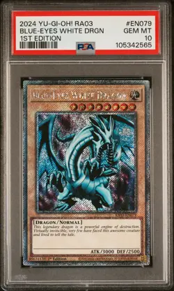 2024 YU-GI-OH! RA03-QUARTER CENTURY BONANZA #EN079 BLUE-EYES WHITE DRAGON PSA 10 - Image 1