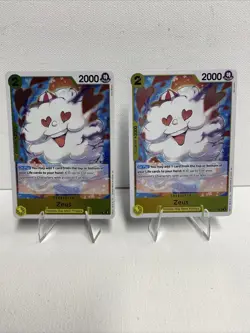 Zeus OP11-106 - One Piece CCG - A Fist of Divine Speed Rare Holo - (2) Card Lot - Image 1
