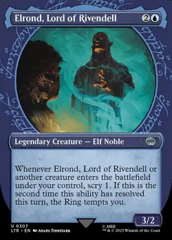 NM Showcase Elrond, Lord of Rivendell, MTG, Lord of the Rings, Magic, 307 - Image 1