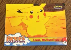 Pikachu's Vacation Cmon We Need Help #53 Movie Black Logo Topps Pokemon - Image 1