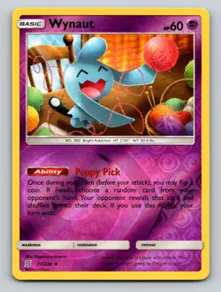 Wynaut 77/236 Uncommon Unified Minds Pokemon Reverse Holo NM+ - Image 1