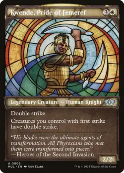 NM Showcase Foil Kwende, Pride of Femeref, MTG, Multiverse Legends, Magic, 5 - Image 1