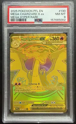 Pokemon Mega Charizard X EX 130/094 Phantasmal Flames Mega Hyper Rare PSA 8 - Image 1