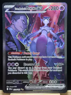 Pokemon Team Rocket's Mewtwo ex 231/182 SV10 SIR Full Art Holo - Image 1