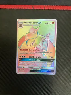 Aerodactyl GX 244/236 Rare Rainbow Unified Minds Pokemon NM - Image 1
