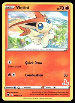 2022 Pokemon Battle Academy VICTINI #007 / 073 Basic #4 Cinderace Stamp - Image 1