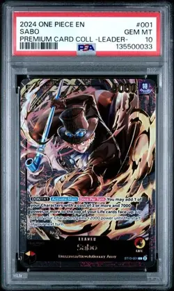 2024 ONE PIECE PREMIUM CARD COLLECTION LEADER #001 SABO PSA 10 GEM MINT - Image 1