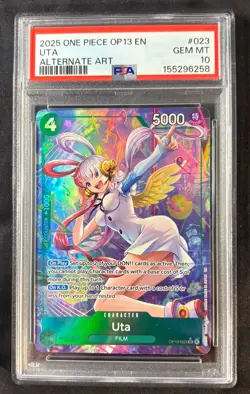 One Piece Carrying On His Will (OP-13) - Uta Alternate Alt Art Foil PSA 10 ENG - Image 1