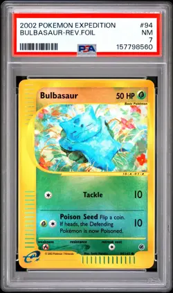 PSA 7 Bulbasaur Reverse Holo 94/165 Expedition Pokemon Card - Image 1