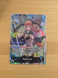 Bandai Rebecca OP04-039 Leader Alternate Art Foil 5000 Power One Piece CCG Card - Image 1