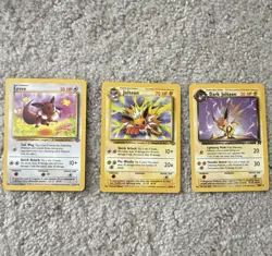 Pokemon TCG 1st Ed Eevee Jolteon Dark Jolteon Lot x3 Neo/Team Rocket ENG - Image 1