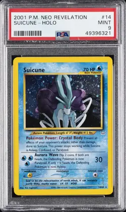 2001 POKEMON NEO REVELATION #14 SUICUNE-HOLO PSA 9 - Image 1