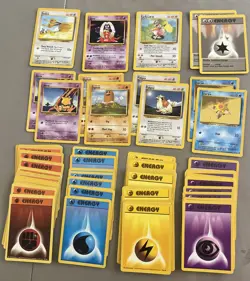 Vintage Pokemon Card Lot Base Set 64 Cards / Supporter Energy Trainer 1999 /102 - Image 1