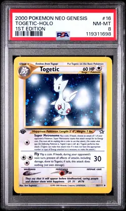 2000 POKEMON NEO GENESIS 1ST EDITION #16 TOGETIC-HOLO PSA 8 - Image 1
