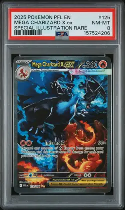 Mega Charizard X ex - Pokemon Phantasmal Flames #125 PSA 8.0 - Image 1