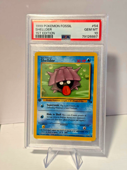 PSA 10 Gem Mint 1st Edition Shellder 54/62 Fossil Pokemon Card WOTC - Image 1