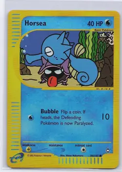 Horsea 84/147 Aquapolis Pokemon Reverse Holo Lightly Played - Image 1