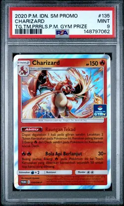 2020 POKEMON INDONESIAN SM PROMO #135 CHARIZARD PSA 9 - Image 1