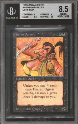 Magic MTG Arabian Nights Hasran Ogress Light BGS 8.5 (8 9 9.5 9.5) NEAR MINT NM - Image 1