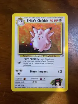 Pokemon TCG Erika's Clefable Gym Heroes 3/132 Holo Rare Unlimited WOTC Vintage - Image 4