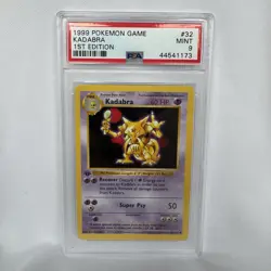 1999 POKEMON BASE SET SHADOWLESS KADABRA 1ST EDITION #32 PSA 9 - Image 1