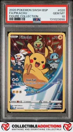 2020 Pokemon Swsh Black Star Promo #020 Pikachu Figure Collection PSA 10 - Image 1