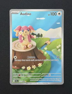 Pokemon Audino 151/086 SV: Black Bolt Illustration Rare Holo Basic HP100 Return - Image 1