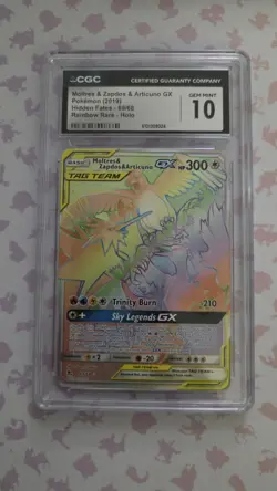 Pokemon TCG Hidden Fates Moltres Articuno Zapdos GX 69/68 CGC Gem Mint 10 - Image 1