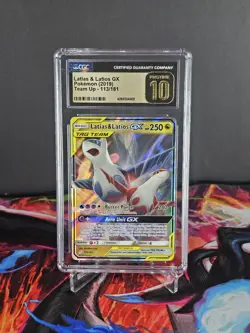 CGC Pristine 10 Latias & Latios GX 113/181 Tag Team Pokemon 2019 Team Up - Image 1