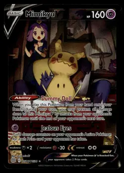 POKEMON MIMIKYU V BRILLIANT STARS TRAINER GALLERY TG16/TG30 HOLO V RARE NM/M - Image 1