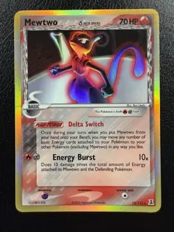 Pokemon TCG Mewtwo 12/113 Delta Species Holo Rare HP/DMG - Image 1