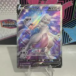 Pokemon Go TCG 2022 Sword & Shield Mewtwo V Full Art Promo NM - Image 1