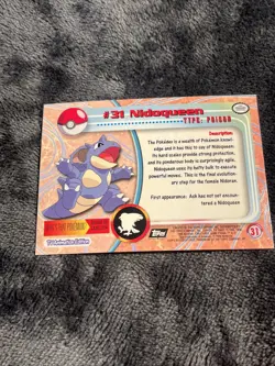 Nidoqueen #31 Pokemon Topps TV Animation Holo Foil NM Black Logo Vintage - Image 2