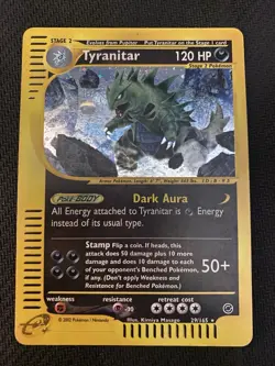 Pokemon TCG Tyranitar Expedition Base Set 29/165 Regular Holo Rare LP - Image 1