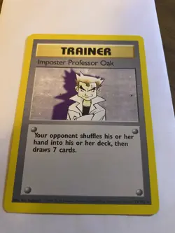 Pokemon TCG Imposter Professor Oak 73/102 Base Set Regular MP - Image 1