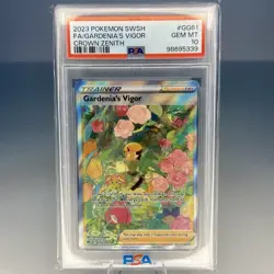 PSA 10 Gardenias Vigor GG61/GG70 Crown Zenith Full Art Holo Galarian Pokemon - Image 3