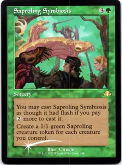 Saproling Symbiosis (Retro Frame) (Foil) Dominaria Remastered, 348 NM - Image 1