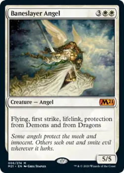 Moderate Play, English MTG Foil Baneslayer Angel - Foil Core Set 2021 Magic the - Image 1