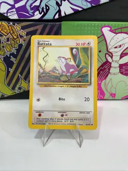 Pokemon TCG Rattata Base Set 61/102 Regular Unlimited Common LP - Image 1