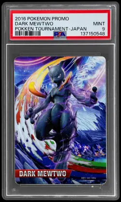 2016 Pokemon Promo Dark Mewtwo PSA 9 Pokken Tournament Japan Mint - Image 1