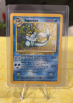No Symbol Error Vaporeon Jungle Holo NM Vintage Pokemon 1999 - Image 1