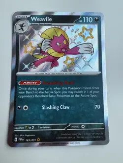 Weavile 183/091 SV: Paldean Fates Holo Pokemon NM - Image 1