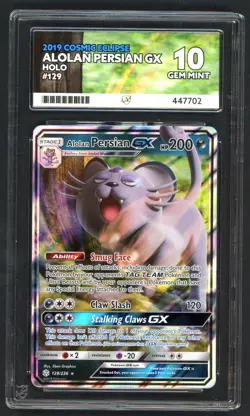 Pokemon Card - ACE 10 Alolan Persian GX 129/236 - Cosmic Eclipse - GEM MINT - Image 1