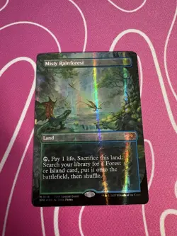 Misty Rainforest (Borderless) (Dragonscale Foil) Special Guests Foil - Image 1