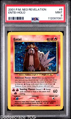 2001 Pokemon Neo Revelation Entei Holo 6/64 PSA 9 - Image 1