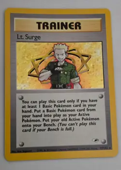 2000 Pokemon TCG Gym Heroes Unlimited Lt. Surge 17/132 Holo Rare Trainer WOTC NM - Image 1