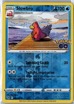 Slowbro 020/078 Uncommon Pokemon GO Pokemon Reverse Holo Lightly Played - Image 1